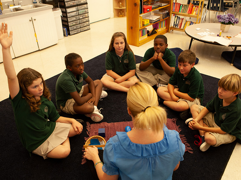 classroom with students at Bridges Montessori